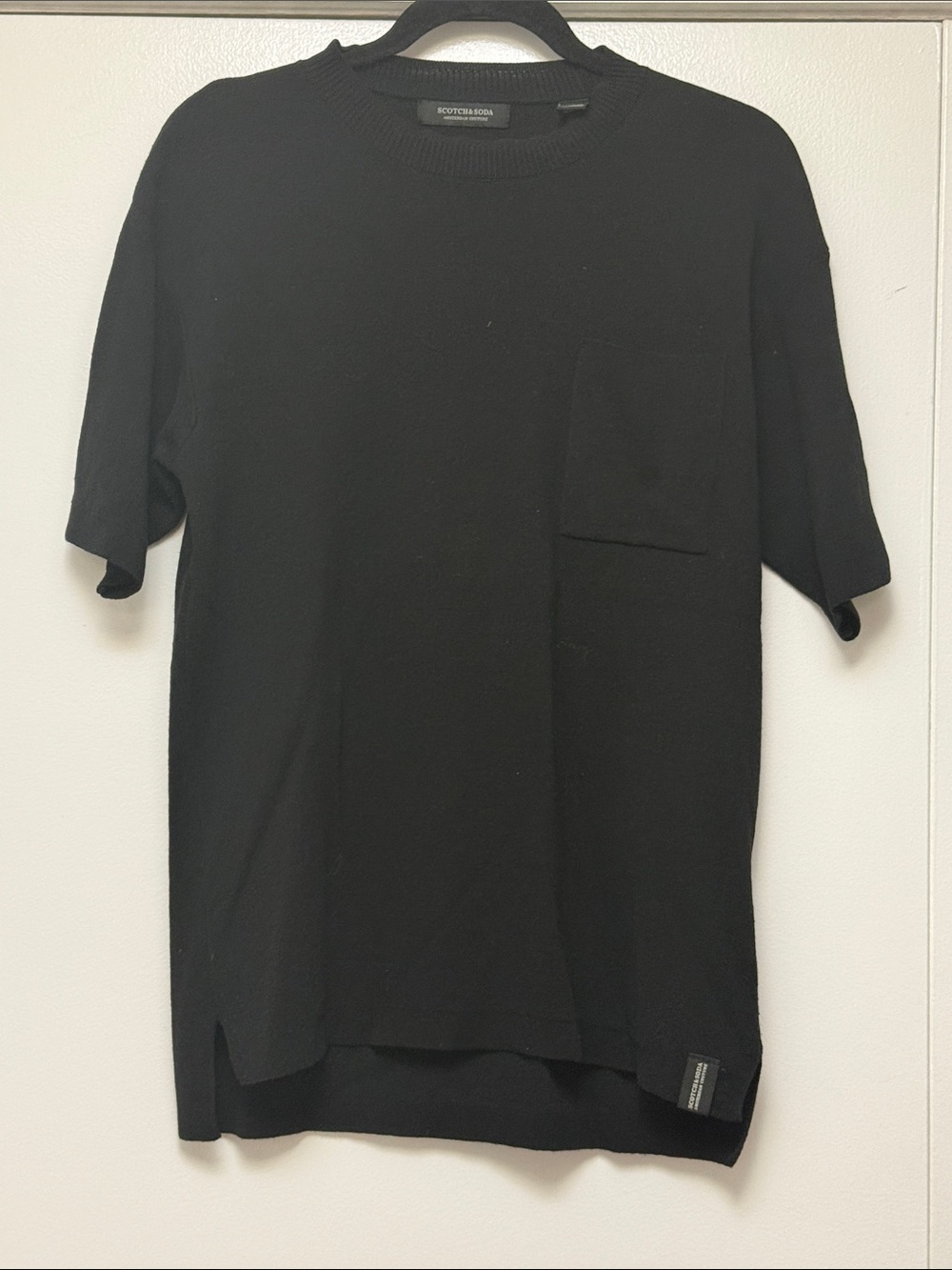 Scotch & Soda Black Crewneck Sweater short sleeves